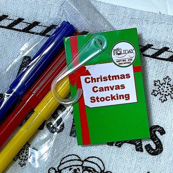 Christmas Stockings Canvas DIY Color Your Own With Markers Kit Fabric 3 Pieces - Picture 7 of 16